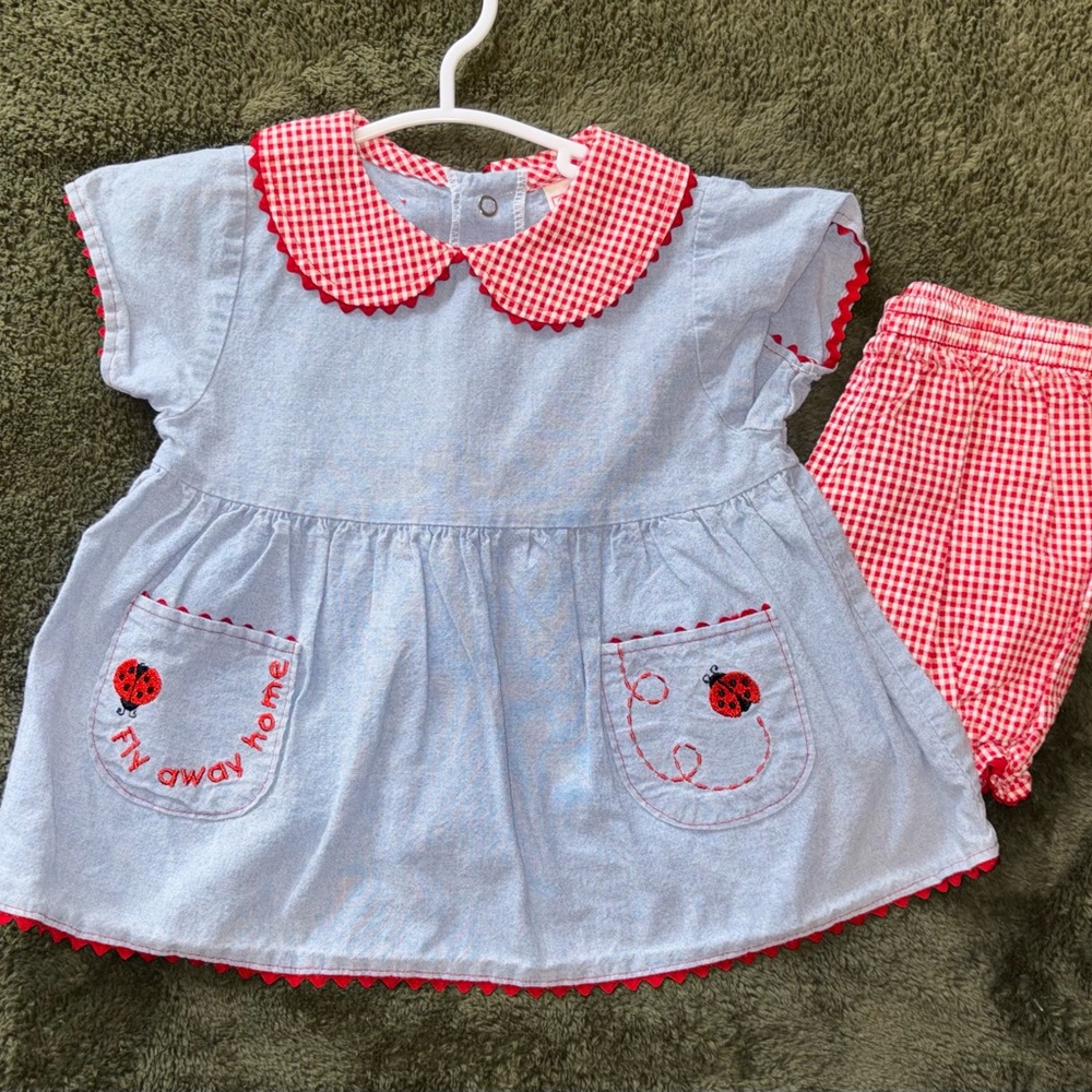 Vintage Buster Brown Red and Blue Baby Garment